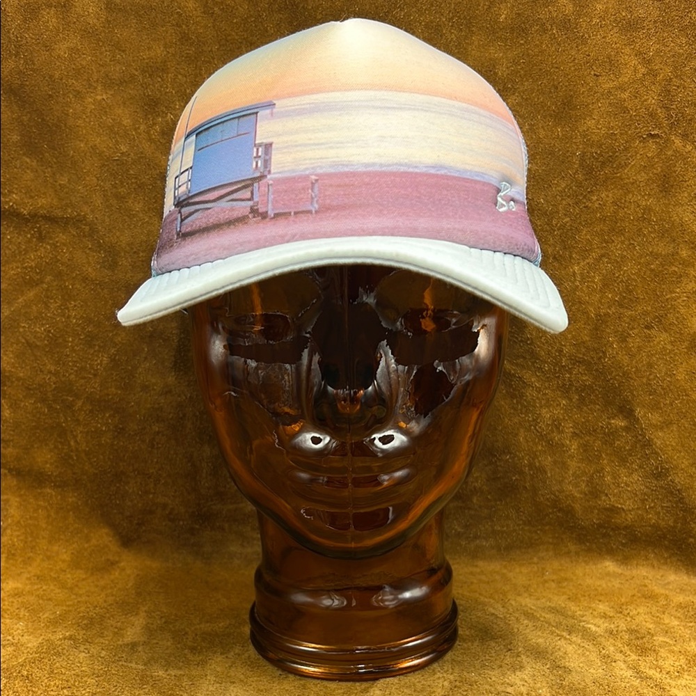 Bo Bridges Scenic Beach Sunset Trucker Surfer  Hat